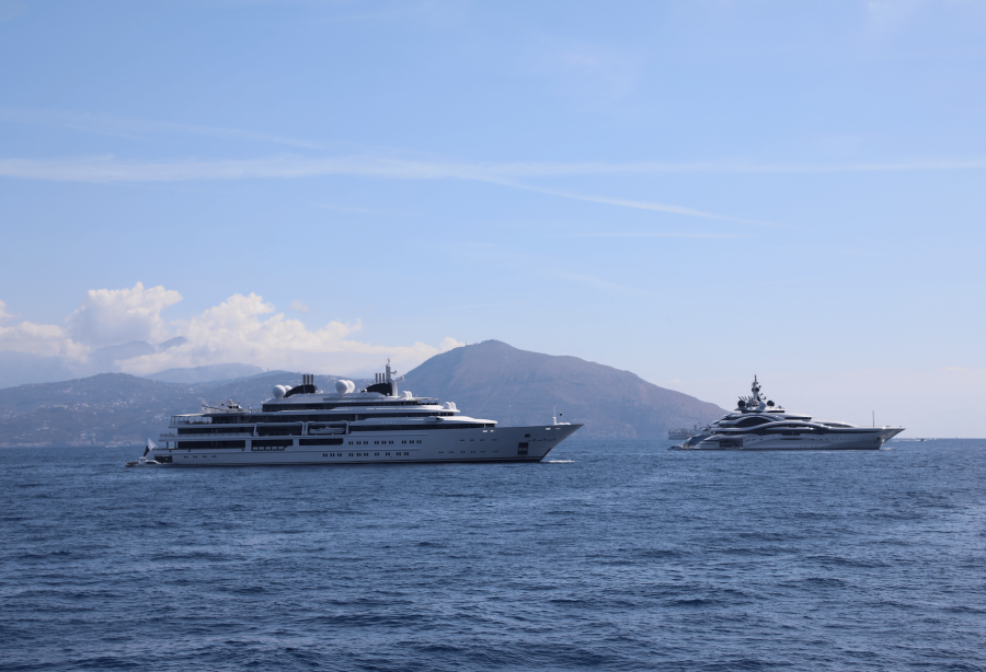 123m Al Lusail And 124m Katara Spotted In Capri Yacht Harbour