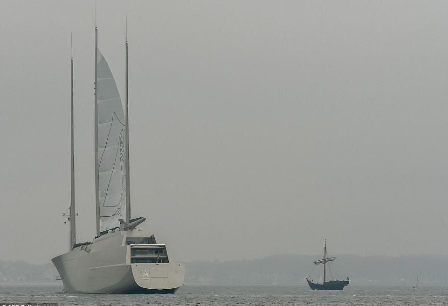 S/Y A under sail for the first time - Yacht Harbour
