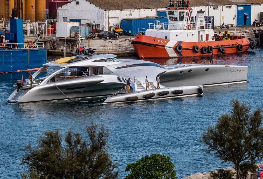 Adastra spotted in Gibraltar Yacht Harbour