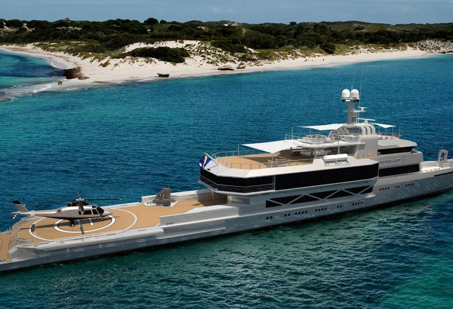 85m Silver Loft moving forward at Silver Yachts - Yacht Harbour