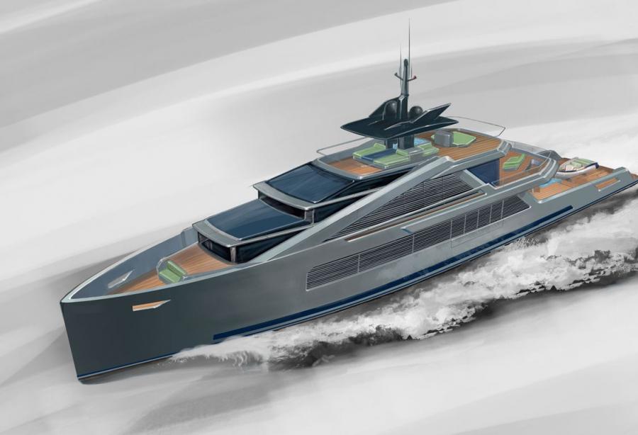 Bannenberg & Rowell-designed 70m motor yacht Hull 812 enters dry