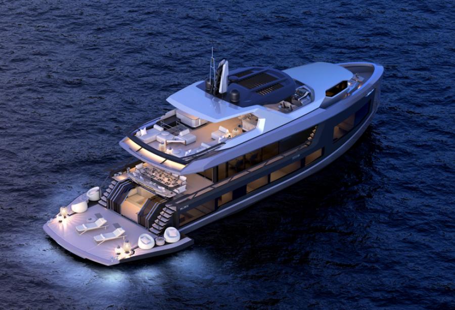 semi displacement yacht