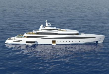 The A group unveils their new 85m mega yacht A470 project