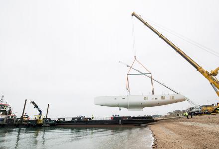 Largest Oyster superyacht moves from HMS Daedalus