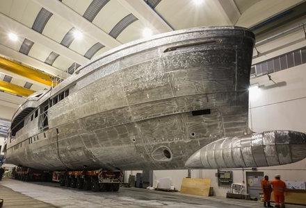 Wider 165 Project Cecilia moves into shipyard for fitting