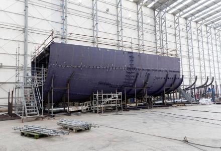 Two 48m T-Line yachts under construction at Baglietto shipyard