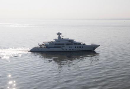 74m Amels 242 superyacht undergoing her sea trials