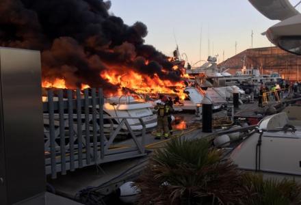 Four yachts damaged and six more destroyed at Port Forum Barcelona