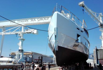 Admiral yacht Sage hits the water at the Italian Sea Group