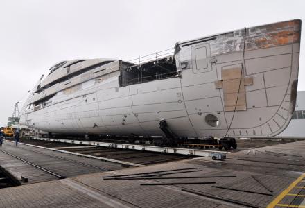 74m superyacht under construction at Abeking & Rasmussen