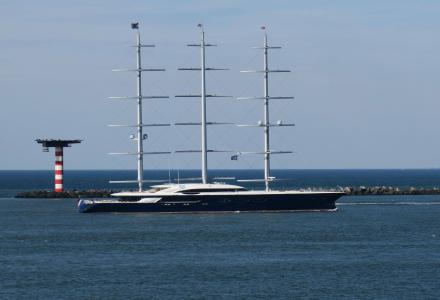 Oceanco's Black Pearl undergoing sea trials