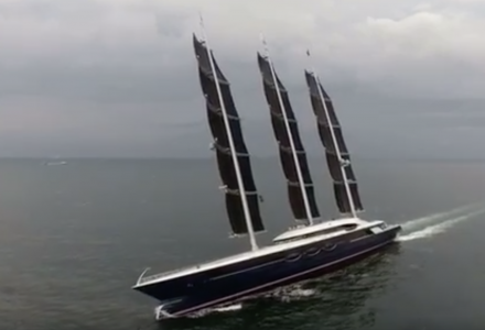 New footage of Freivokh-designed 106m Black Pearl under sail