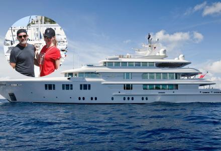 Antonio Banderas spotted on the 68-metre yacht Lady S