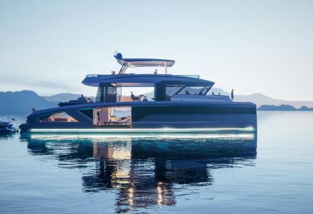 24-metre power catamaran by Lazzara Ombres Architects