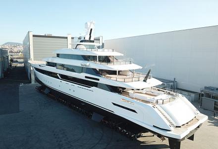 Palumbo Superyachts roll out new 80m Dragon at their Ancona facility