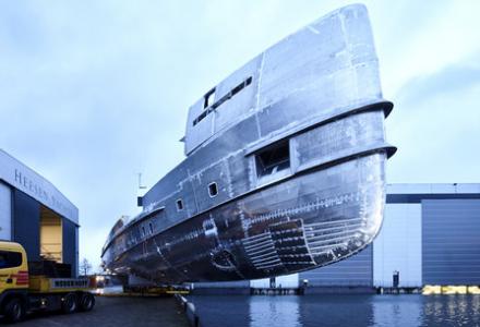 Hull and superstructure of Project Nova joined