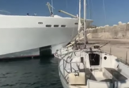 48m Heesen superyacht Blue Magic rams into a sailboat in Italy