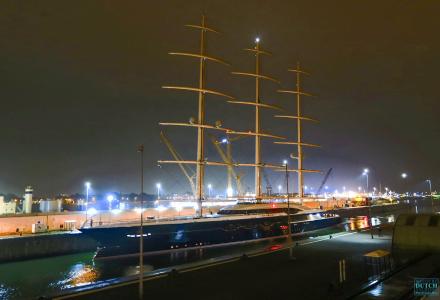 The world's largest sailing superyacht Black Pearl back in Holland