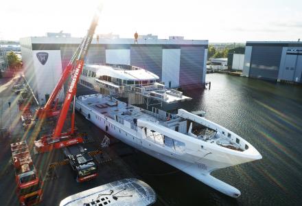 Construction progress on 60m Heesen steel Project Falcon