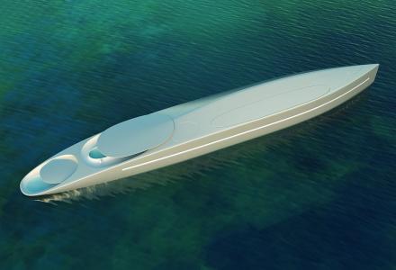 120m futuristic superyacht Project L by Thierry Gaugain
