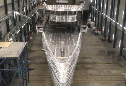 Royal Huisman rolls out 55-meter+ Project PHI