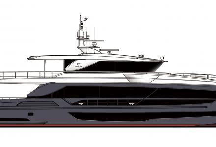 Third FD102 Hull by Horizon Yachts is under construction 