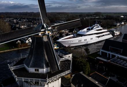 Photo of the Day: Feadship Project 819 on Her Way To the North Sea