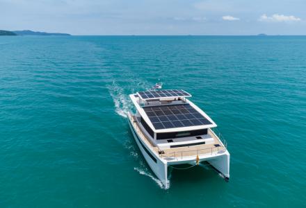 First Silent 60 Solar Electric Catamaran With Kite Wing Has Been Launched