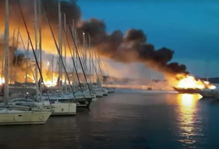 There Was a Serious Fire at the Marina Kastela in Croatia
