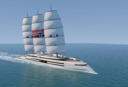 161m Sailing Concept Norway Revealed by Kurt Strand Design