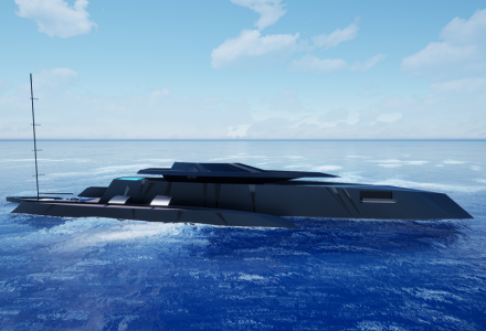 A Closer Look at 70m Trimaran Concept Bond Girl  