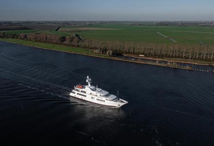 55m Sea Huntress Arrived at the Feadship for Refit and Service