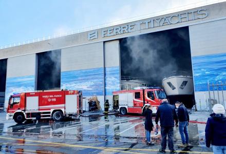 Fire at Ferretti Yachts in Cattolica