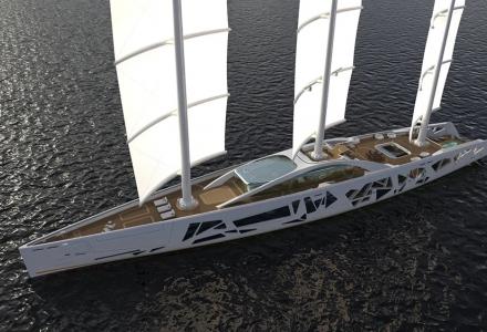 100m Sailing Yacht Concept Crystal Revealed by Coquine Design