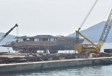 Construction Progresses on the First 55m Tankoa T55 Sportiva at Antonini Navi