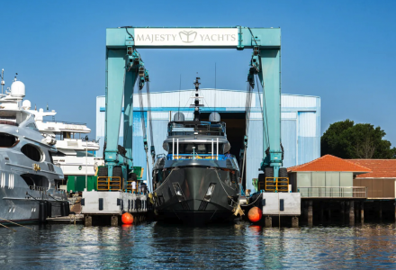 New Majesty 120 Superyacht Unveils Distinctive Custom Silver Finish