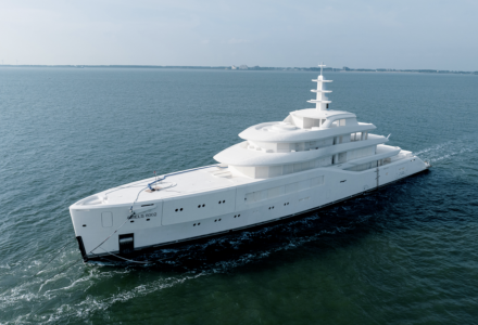 Amels 80 Arrives in Vlissingen for Final Outfitting - Yacht Harbour