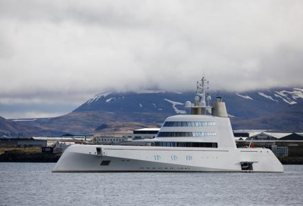 Motor yacht A spotted in Iceland