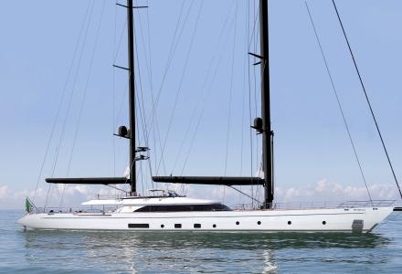 60m Ketch Katana Hits the Water 