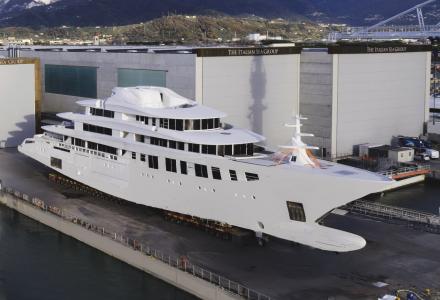 Outfitting Progresses on 82m Admiral Galileo Megayacht