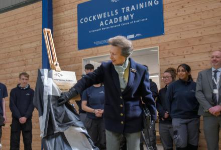 Princess Royal Opens Cockwells Training Academy and Launches Hardy 45 European in Cornwall