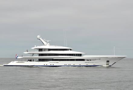 70m superyacht Joy spotted in IJmuiden, the Netherlands