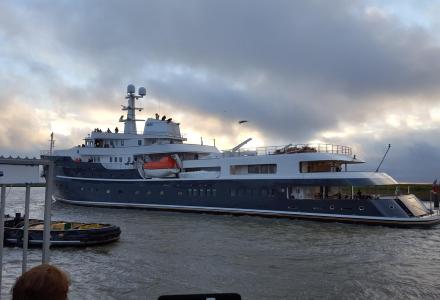 Explorer yacht Legend leaves Holland on maiden voyage