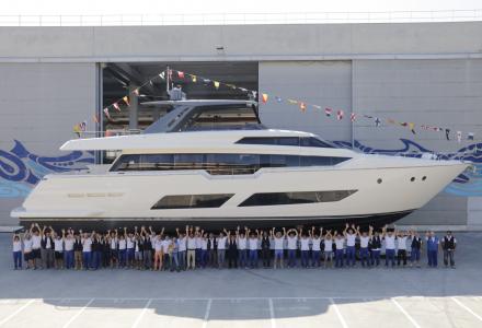 The first Ferretti Yachts 850 launched