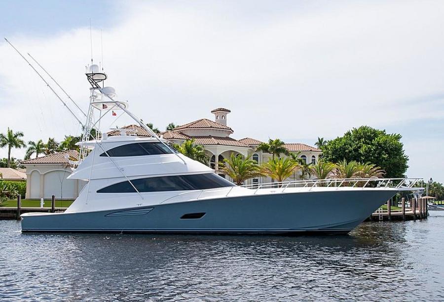 large grey yacht