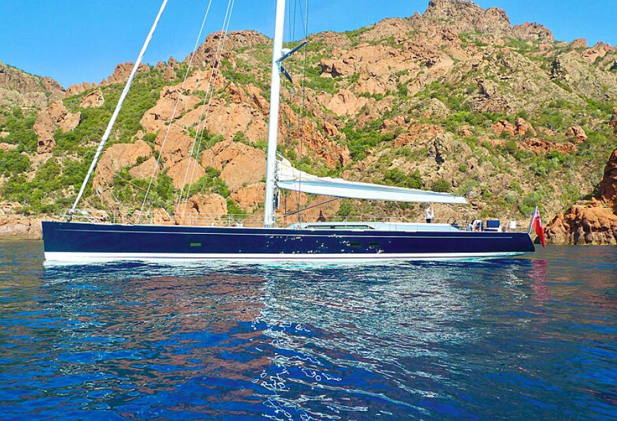 magic blue sailing yacht