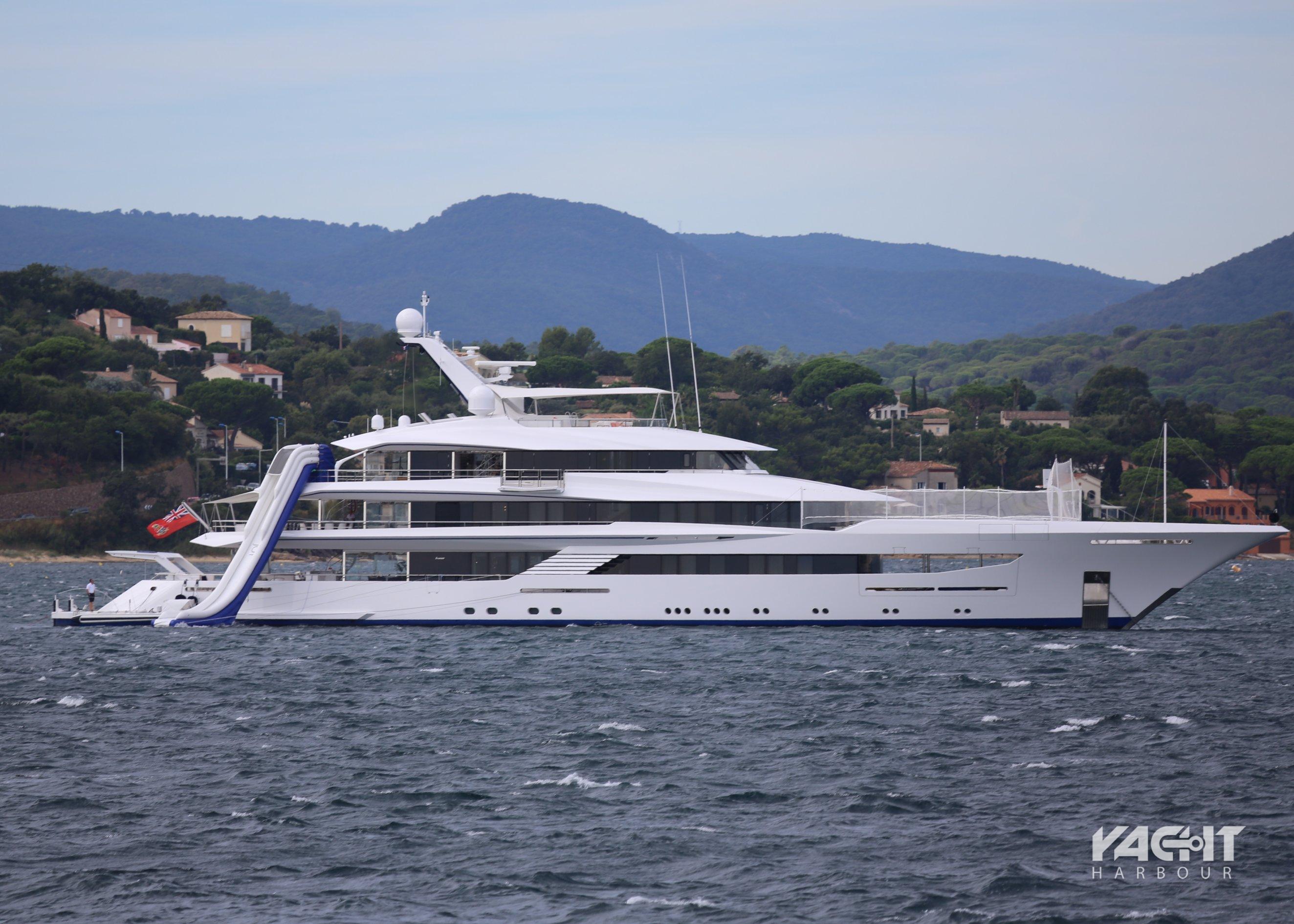 yacht with basketball court