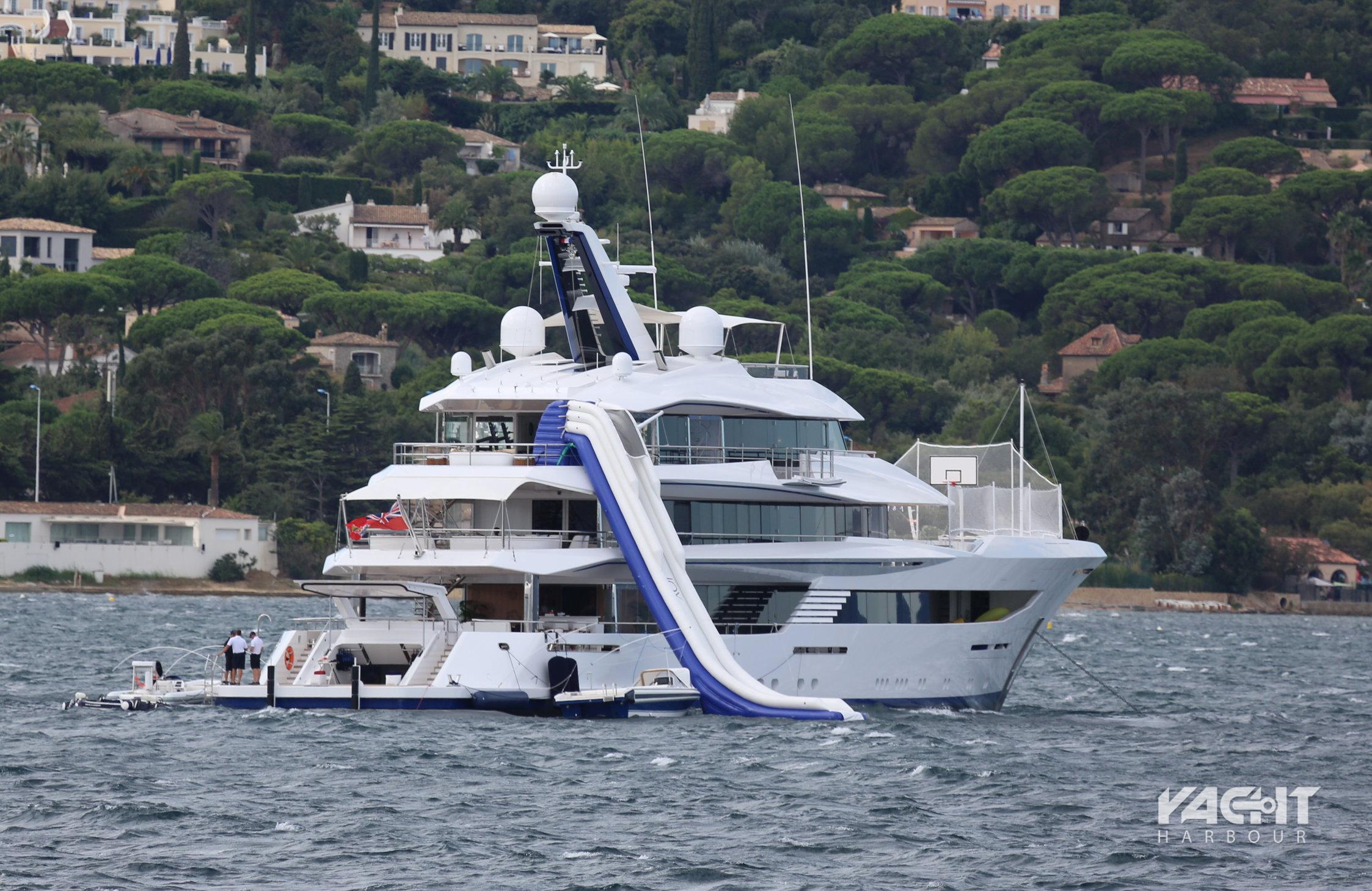 yacht with basketball court
