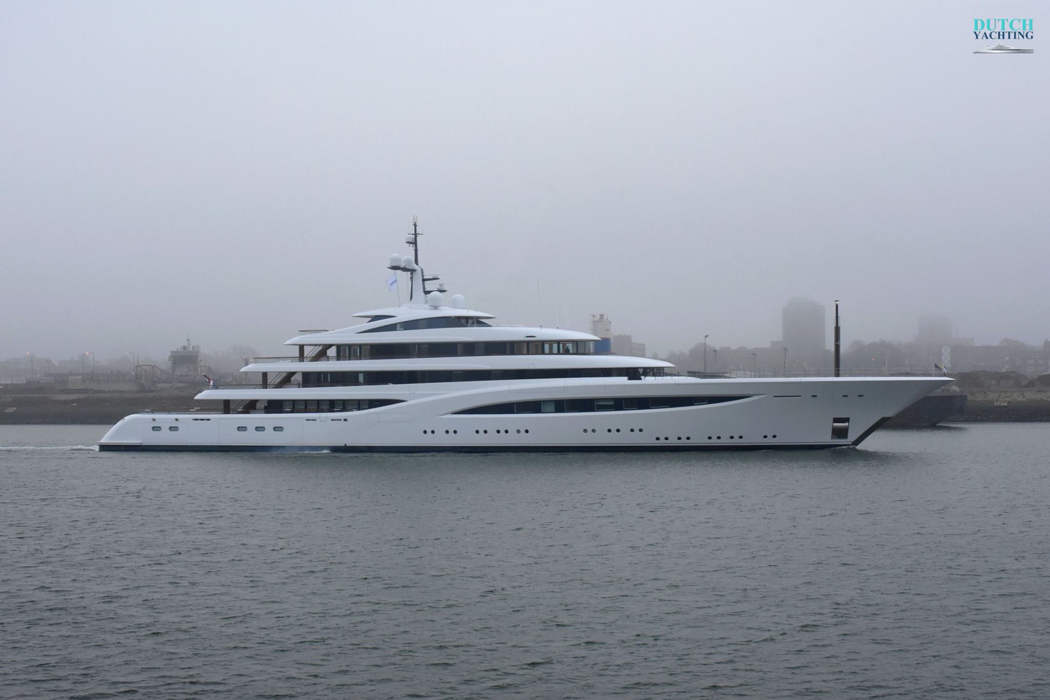 Feadship Vertigo leaves Amsterdam for her first sea trials Yacht Harbour