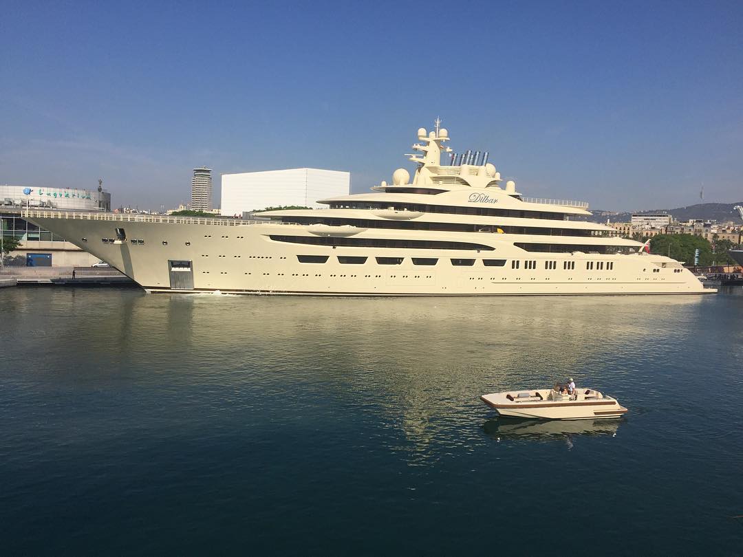 Dilbar spotted in Barcelona, Spain - Yacht Harbour